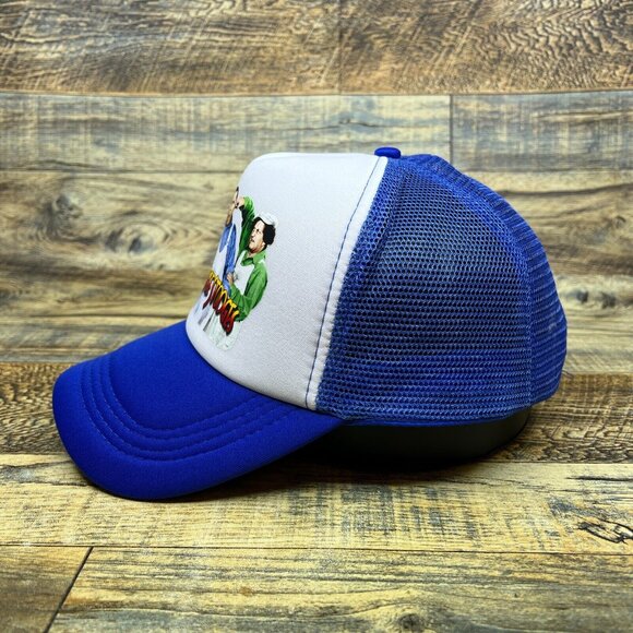 The Three Stooges Unisex Trucker Hat Blue Snapback Moe Larry Curly Classic TV - Picture 3 of 7